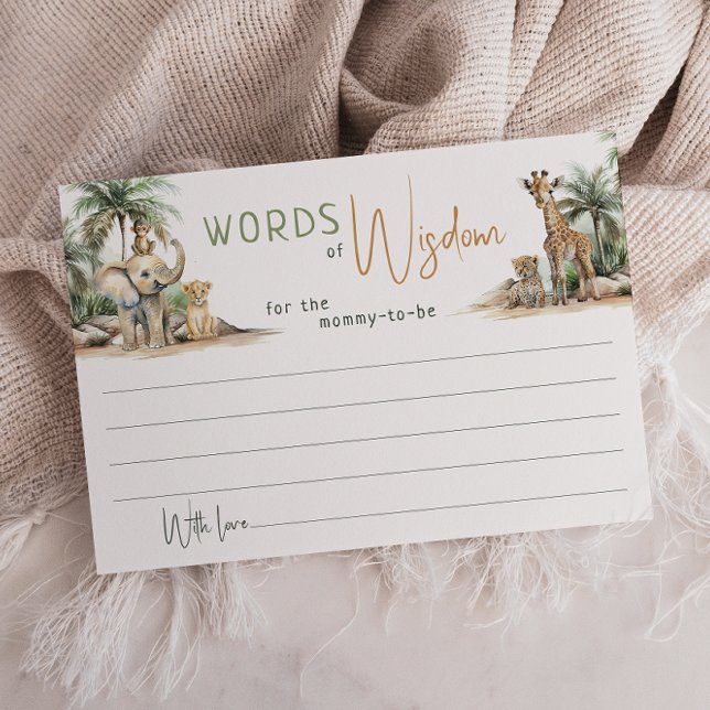 Agradecimiento Tarjeta de sabiduría para animales de Safari de la (Subido por el creador)