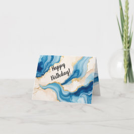 Agradecimiento Tarjeta de saludo abstracta de Geode Azul