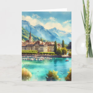 Agradecimiento Tarjeta de saludo acuático Lake Geneva