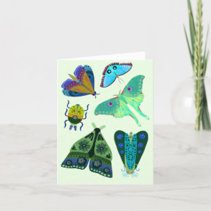 Agradecimiento Tarjeta de saludo BLANK de mariposa y polilla