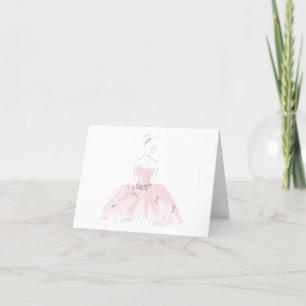 Agradecimiento Tarjeta de saludo "Bonito en rosa", en blanco