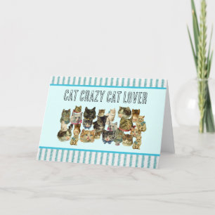 Agradecimiento Tarjeta de saludo Cat Crazy Cat Lover