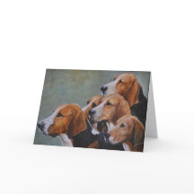 Tarjeta de saludo de arte de perros sabuesos ingle