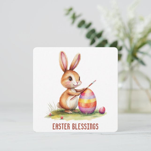 Agradecimiento Tarjeta de saludo de Bendición de Pascua (Anverso de pie)