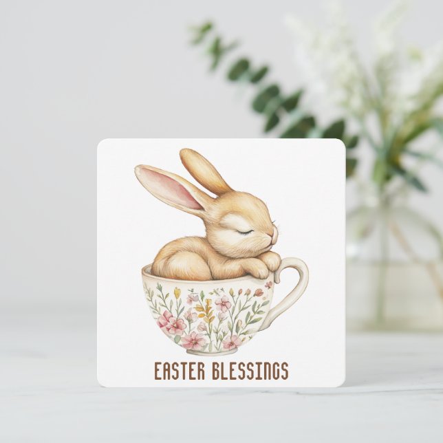 Agradecimiento Tarjeta de saludo de Bendición de Pascua (Anverso de pie)