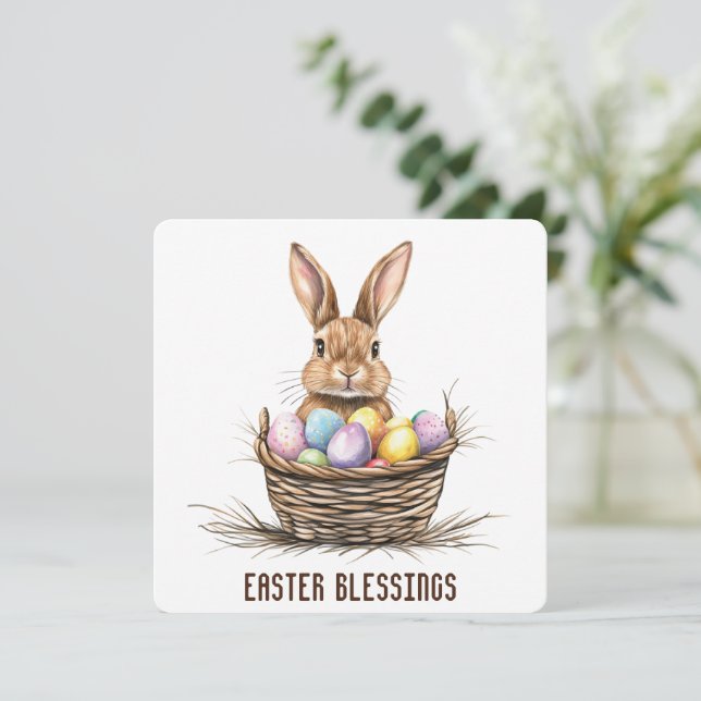 Agradecimiento Tarjeta de saludo de Bendición de Pascua (Anverso de pie)