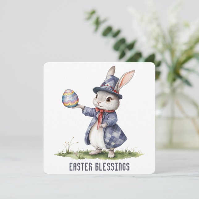 Agradecimiento Tarjeta de saludo de Bendición de Pascua (Anverso de pie)