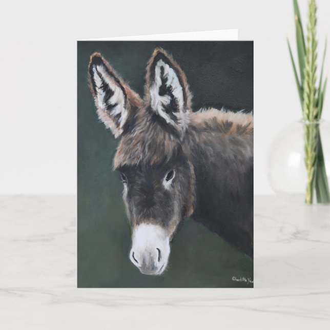 Agradecimiento Tarjeta de saludo de Donkey Animal Art (Anverso)