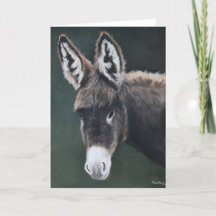 Tarjeta de saludo de Donkey Animal Art