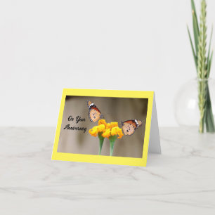 Agradecimiento Tarjeta de saludo de dos mariposas para el anivers