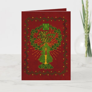 Agradecimiento Tarjeta de saludo de feriado "Merry Yule"