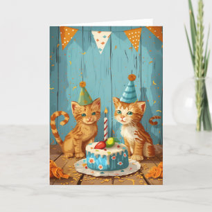 Agradecimiento Tarjeta de saludo de Fiesta de gatito festivo