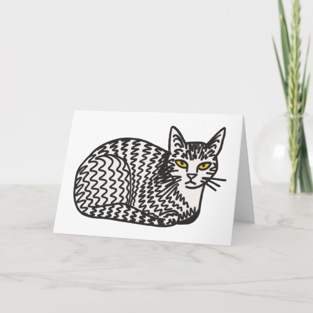 Agradecimiento Tarjeta de saludo de gato (Anverso)