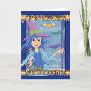 Agradecimiento tarjeta de saludo de halloween para bisnieta