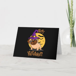 Agradecimiento Tarjeta de saludo de Halloween Puggy (en blanco)