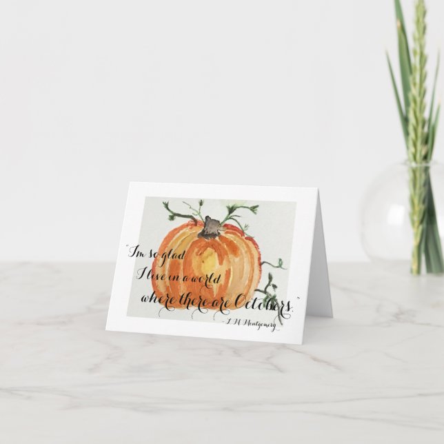 Agradecimiento Tarjeta de saludo de literatura de otoño (Anverso)