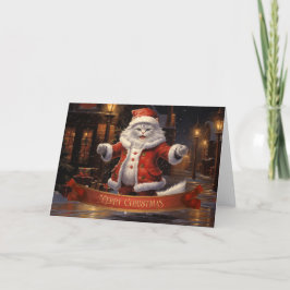 Agradecimiento Tarjeta de saludo de Navidades de Ragdoll cat