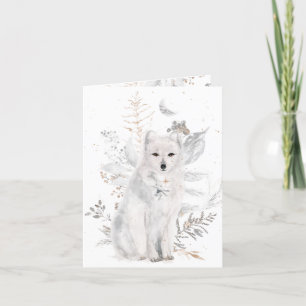 Agradecimiento Tarjeta de saludo de Navidades de Winter Fox y Flo