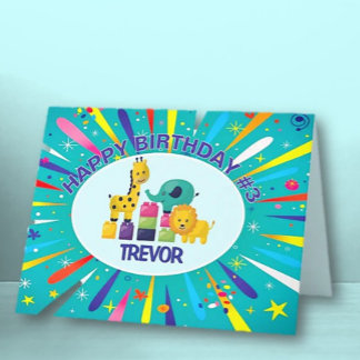 Agradecimiento Tarjeta de saludo de niño de cumpleaños feliz pers