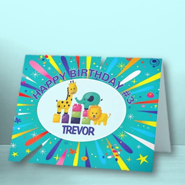 Agradecimiento Tarjeta de saludo de niño de cumpleaños feliz pers (Subido por el creador)