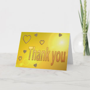Agradecimiento Tarjeta de saludo de oro para boda dorado