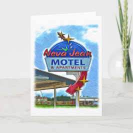 Agradecimiento Tarjeta de saludo de Rótulo Neva Jean Motel Retro 