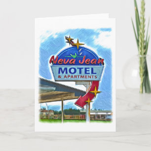 Agradecimiento Tarjeta de saludo de Rótulo Neva Jean Motel Retro 
