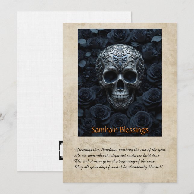 Agradecimiento Tarjeta de Saludo de Samhain (Anverso / Reverso)