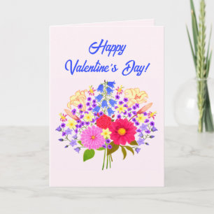 Agradecimiento Tarjeta de saludo de San Valentín con ramo de flor
