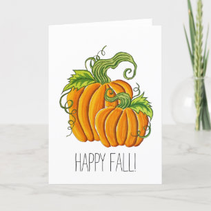 Agradecimiento Tarjeta de saludo del par de calabazas