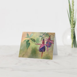 Agradecimiento Tarjeta de saludo en blanco con diseño floral de F