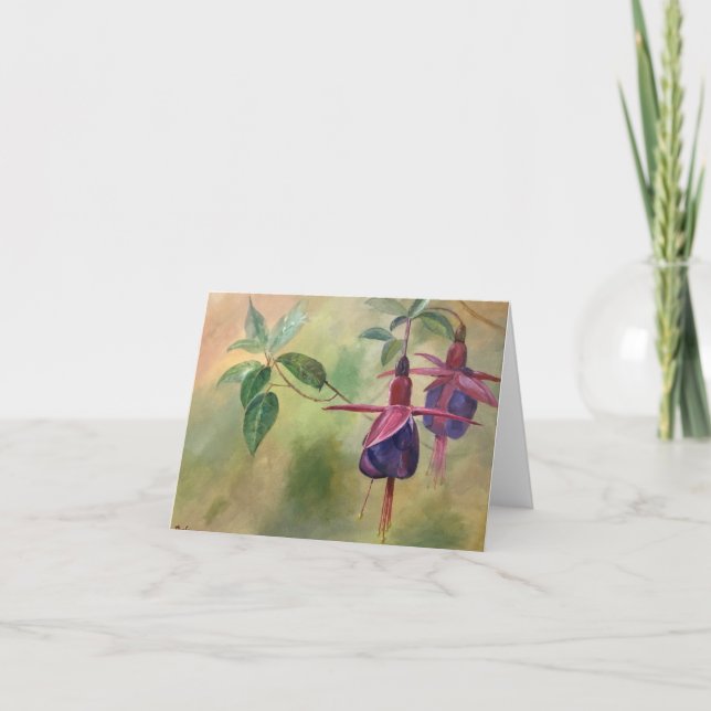 Agradecimiento Tarjeta de saludo en blanco con diseño floral de F (Anverso)