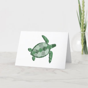 Agradecimiento Tarjeta de saludo en blanco de tortuga marina dibu