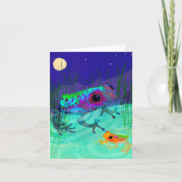 Agradecimiento Tarjeta de saludo en BLANCO para las ranas lunares