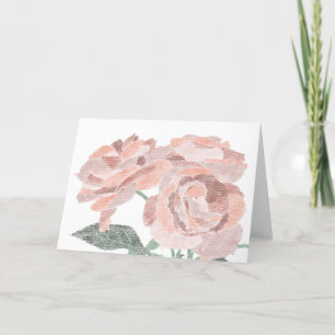 Agradecimiento Tarjeta de saludo en blanco para Rosas dibujados a