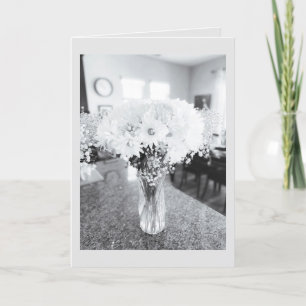 Agradecimiento Tarjeta de saludo en blanco y negro Flores