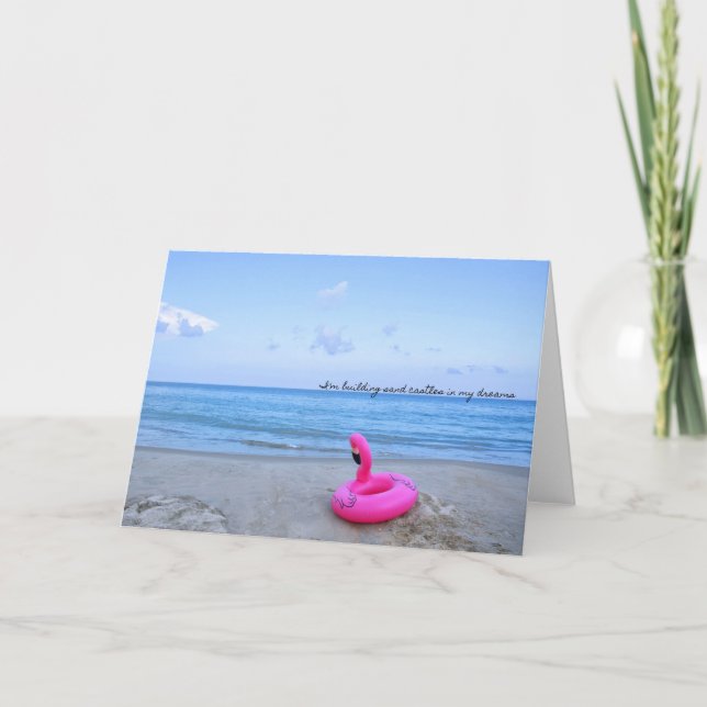 Agradecimiento Tarjeta de saludo FLAMINGO PINKED (Anverso)