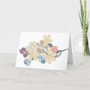 Agradecimiento Tarjeta de saludo floral en blanco dibujada a mano