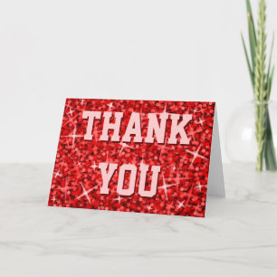 Agradecimiento Tarjeta de saludo 'Gracias' de Glitz Red
