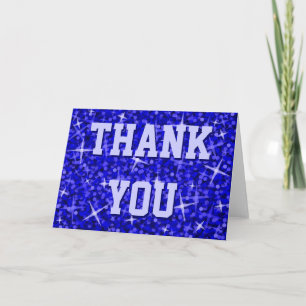 Agradecimiento Tarjeta de saludo 'Gracias' Glitz Dark Blue
