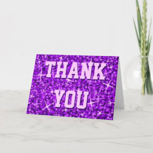 Agradecimiento Tarjeta de saludo 'Gracias' Glitz Purple