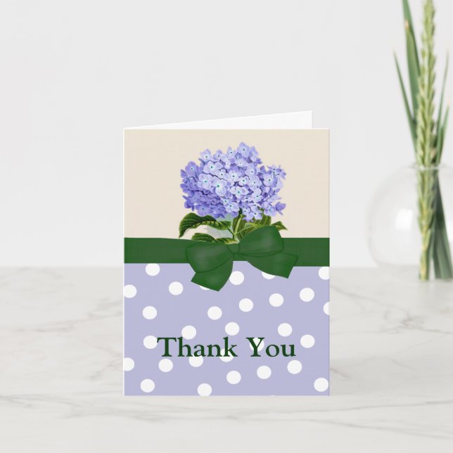 Agradecimiento Tarjeta de saludo Lavendar Hydrangea (Anverso)