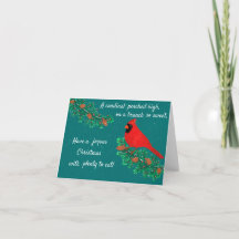 Tarjeta de saludo mágico para Navidades cardinales