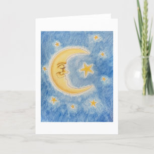 Agradecimiento Tarjeta de saludo Moon and Stars