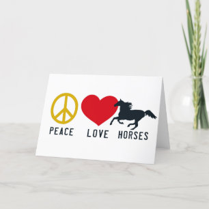 Agradecimiento Tarjeta de saludo PEACE LOVE HORSES