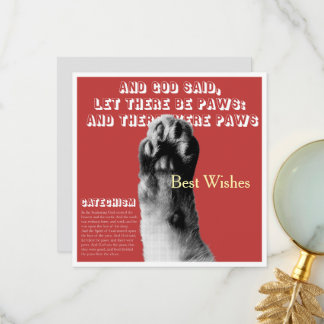 Agradecimiento Tarjeta de saludo plana Cat Paw