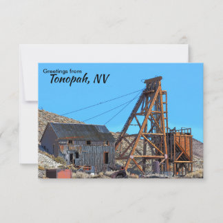 Agradecimiento Tarjeta de saludo plana de Tonopah Nevada