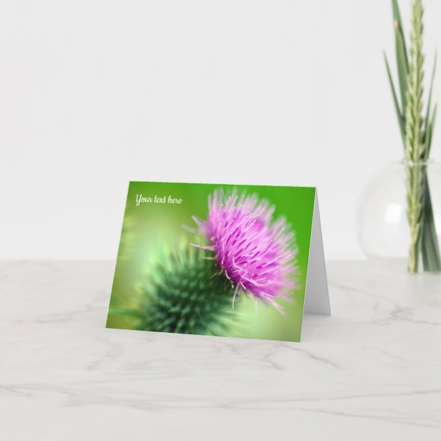 Agradecimiento Tarjeta de saludo Purple Thistle (Anverso)