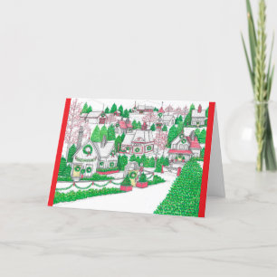 Agradecimiento Tarjeta de saludo Village 3 para navidades