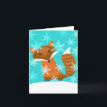 Agradecimiento Tarjeta de saludo Winter Fun Fox BLANK<br><div class="desc">Esta tarjeta en blanco,  adecuada para todas las ocasiones,  es de una obra de arte original. Adecuado para encuadernación.</div>